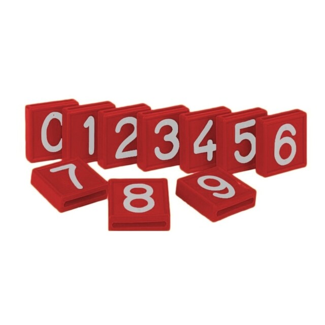 Product image 1 of CRS 1 Kokernummer (Rood / Wit Cijfer / Nummer 2) - Box A 10 Stuks