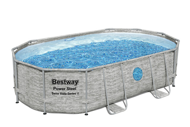 Product image 1 of Bestway Power Steel Swim Vista Series - 4.88m x 3.05m x 1.07m - Oval Pool Set