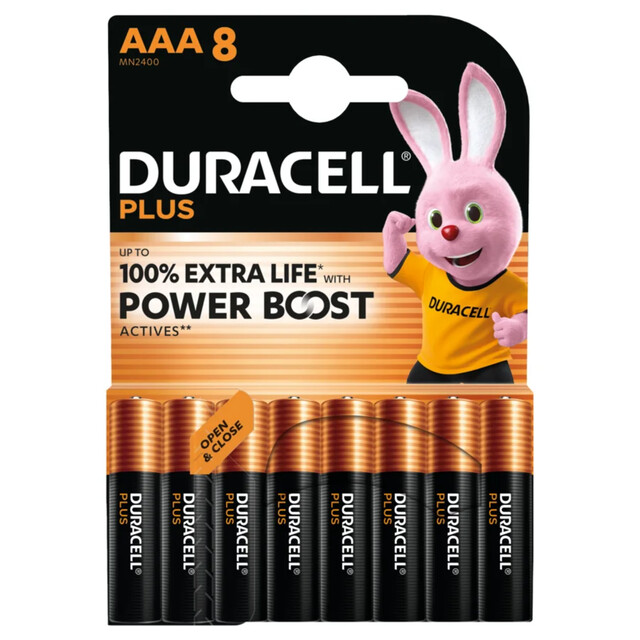 Product image 1 of Duracell Battery Power Boost 150% MN2400/LR03/AAA (8 Stuks)