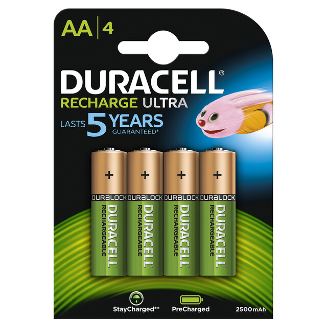 Product image 1 of Duracell Recharge Ultra AA-batterijen, verpakking van 4