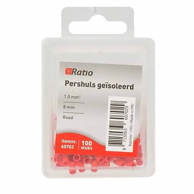 Product image 1 of Pershuls Geisoleerd 1mm² 8mm 100st