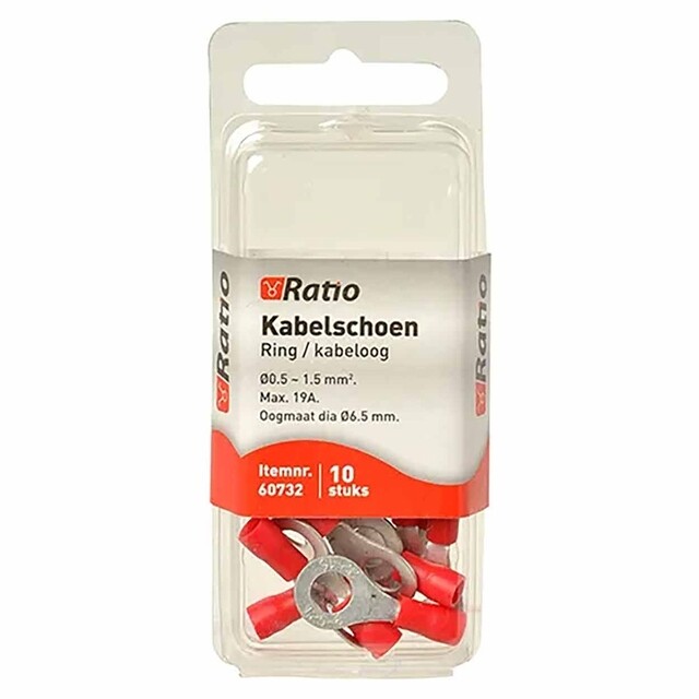 Product image 1 of Kabelschoen oog BM=6mm 0,5-1,5mm² - 10st in blister