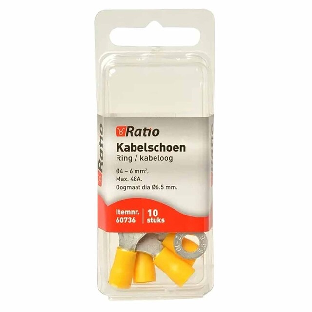 Product image 1 of Kabelschoen oog BM=4mm 4-6mm² - 10st in blister