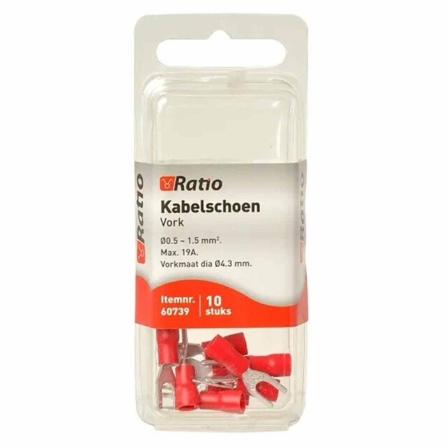 Product image 1 of Kabelschoen vork BM=4mm 0,5-1,5mm² - 10st in blister