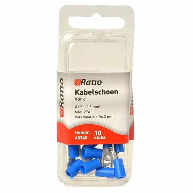 Product image 1 of Kabelschoen vork BM=4mm 1,5-2,5mm² - 10st in blister