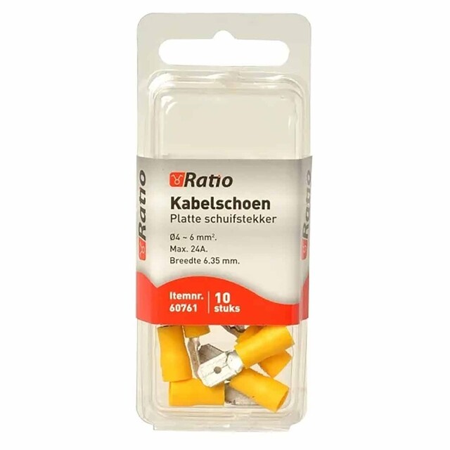 Product image 1 of Kabelschoen vlakstekker 4-6mm² - 10st in blister