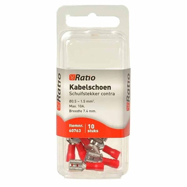 Product image 1 of Kabelschoen contra vlakstekker 0,5-1,5mm² - 10st in blister