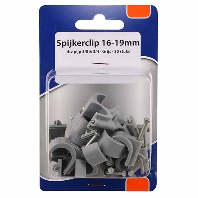Product image 1 of Shop Spijkerclip 16-19 mm Grijs - 20st in blister