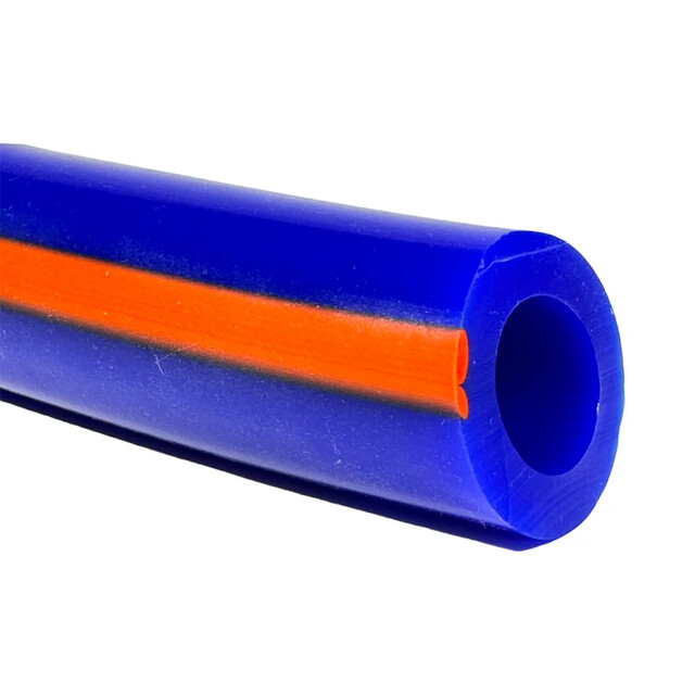 Product image 1 of Siliconen Melkzuigslang Voor Delaval 91724981, Ø 22 X 36 Mm, Blauw Met Oranje Streep - 25 Meter