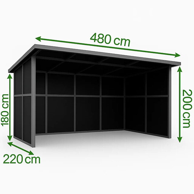 Product image 1 of De Boer Groepshok Overkapping - 480 x 220 cm