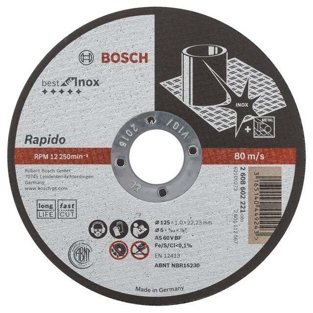 Product image 1 of Bosch Doorslijpschijf (Best for Inox) 125 x 1,0  x 22,2 MM - RVS