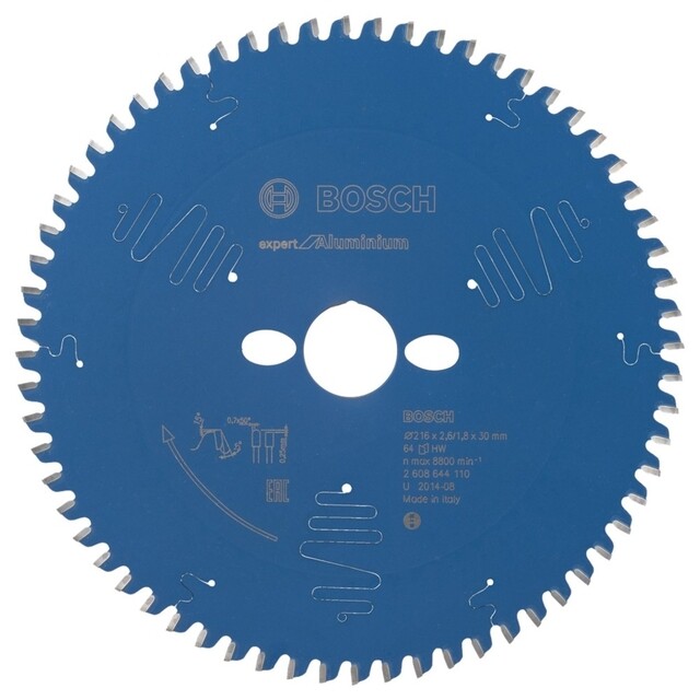 Product image 1 of Bosch Cirkelzaagblad Expert Alluminium 216 x 30 x 2,6 mm 64 Tands