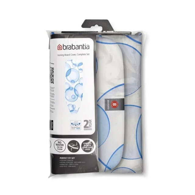 Product image 1 of Brabantia Perfect Flow Strijkplankhoes B - 124 x 38 cm - Complete Set - Bubbles