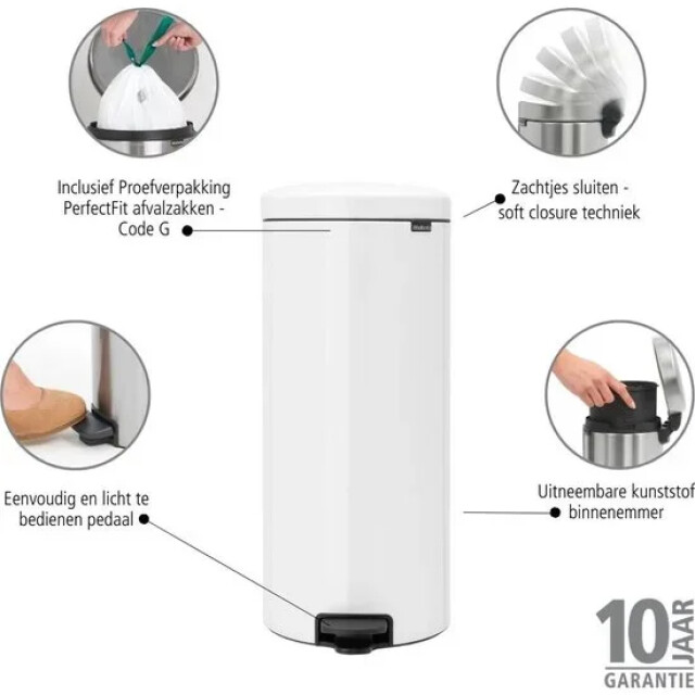 Product image 1 of Brabantia NewIcon Pedaalemmer - 30L - Wit