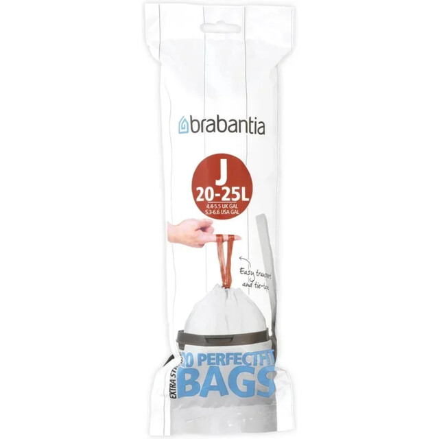 Product image 1 of Brabantia PerfectFit Afvalzak met trekbandsluiting - 20/25L - Code J - 20 stuks
