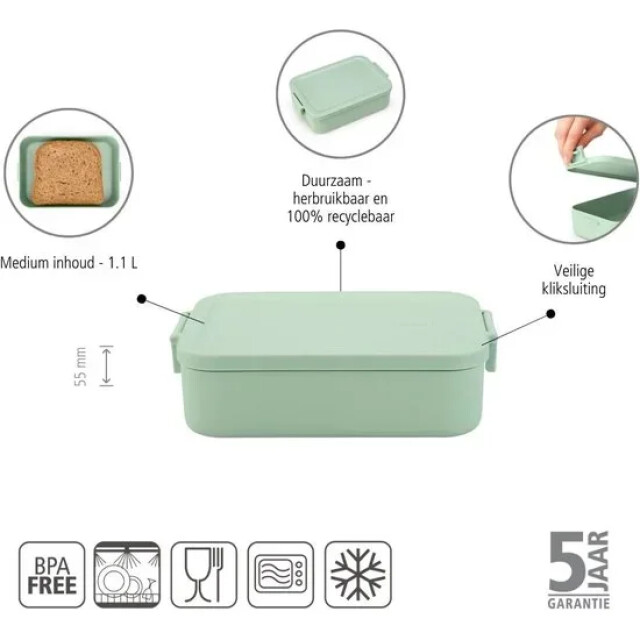 Product image 1 of Brabantia Make & Take Lunchbox - Medium - Kunststof - Jade Green