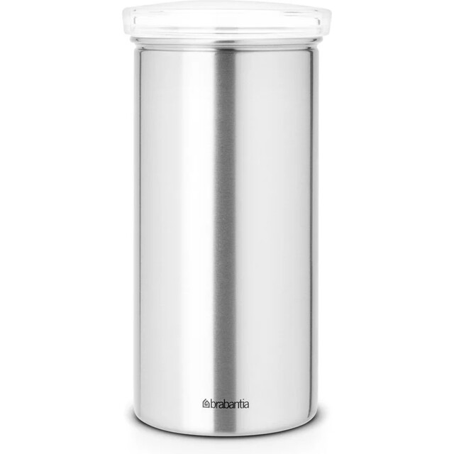 Product image 1 of Brabantia Voorraadbus voor 18 Koffie- en Theepads - Matt Steel Fingerprint Proof / Transparante deksel