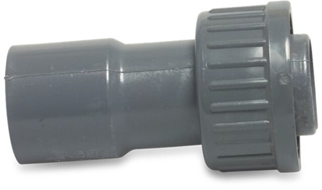 Product image 1 of Mega 2/3 koppeling PVC-U 32 mm x 1 1/4" lijmmof x wartel binnendraad 7,5bar grijs