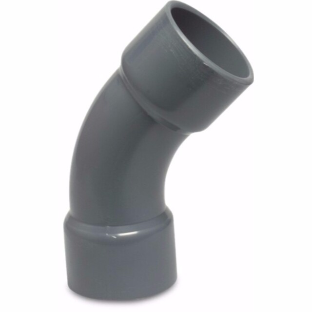 Product image 1 of Mega Bocht 45° PVC-U 32 mm lijmmof 16bar grijs type handgevormd