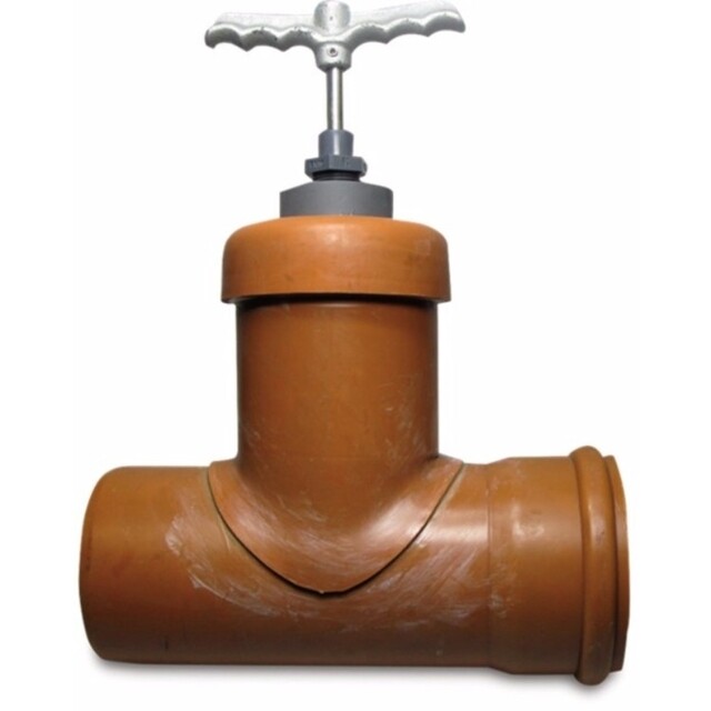 Product image 1 of Schuifafsluiter PVC-U 200 mm manchet x spie 2bar grijs type SV-N