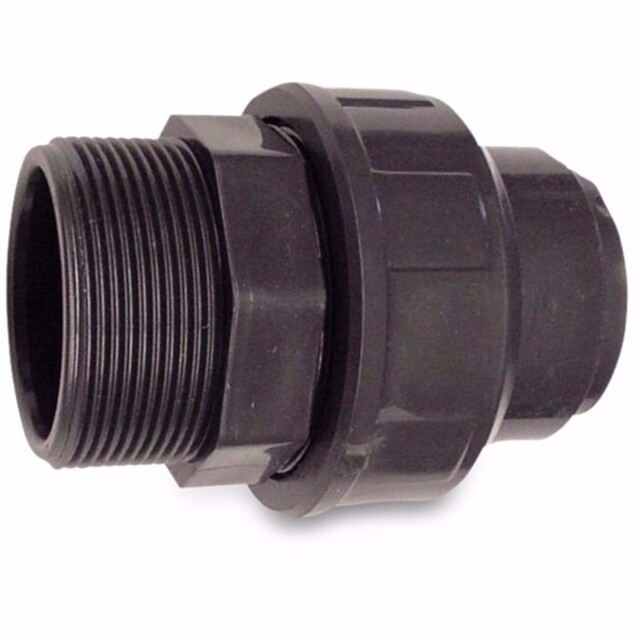 Product image 1 of Hydro-S Koppeling PVC-U 63 mm x 2" lijmmof x buitendraad 10bar grijs