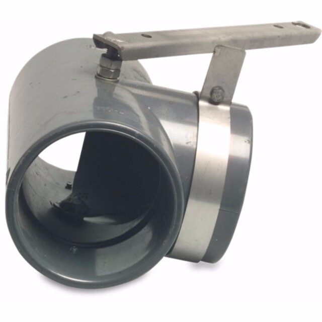 Product image 1 of 3-weg klep 90° PVC-U 160 mm lijmmof type met RVS hendel