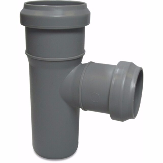 Product image 1 of T-stuk 87° PP 75 mm x 40 mm x 75 mm manchet x manchet x spie grijs