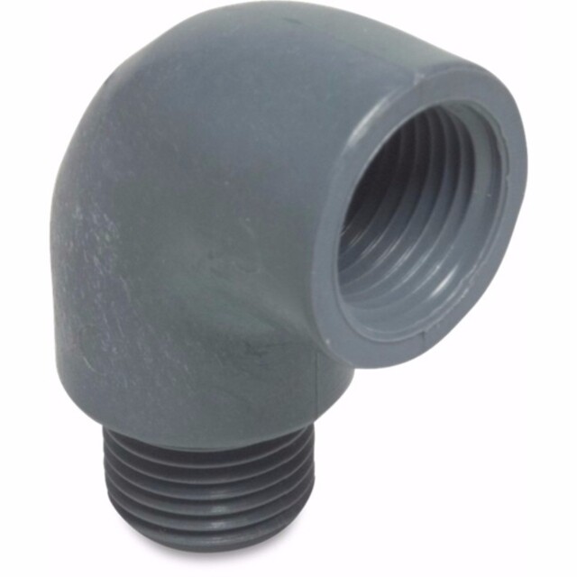 Product image 1 of Knie 90° PP 1" binnendraad x buitendraad 10bar grijs