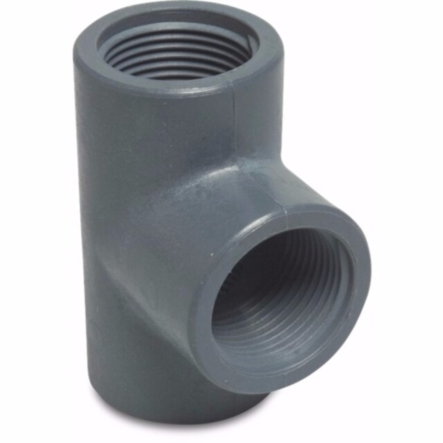 Product image 1 of T-stuk 90° PP 1/2" binnendraad 10bar grijs