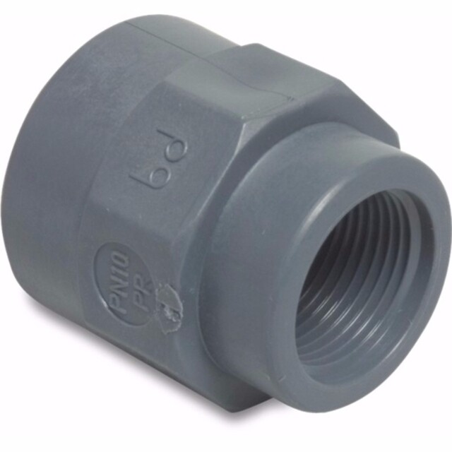 Product image 1 of Verloopsok PP 1" x 3/4" binnendraad 10bar grijs