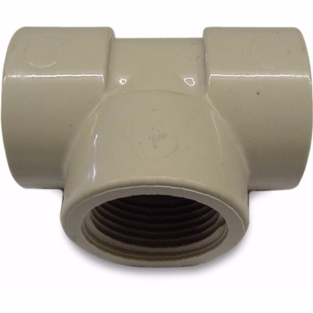 Product image 1 of T-stuk 90° PP 3/4" x 1/2" x 3/4" binnendraad 10bar beige