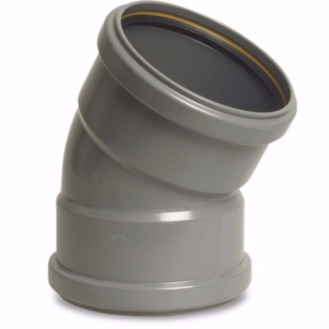 Product image 1 of Bocht 30° PVC-U 160 mm  SN8 manchet DN150 grijs KOMO/BENOR