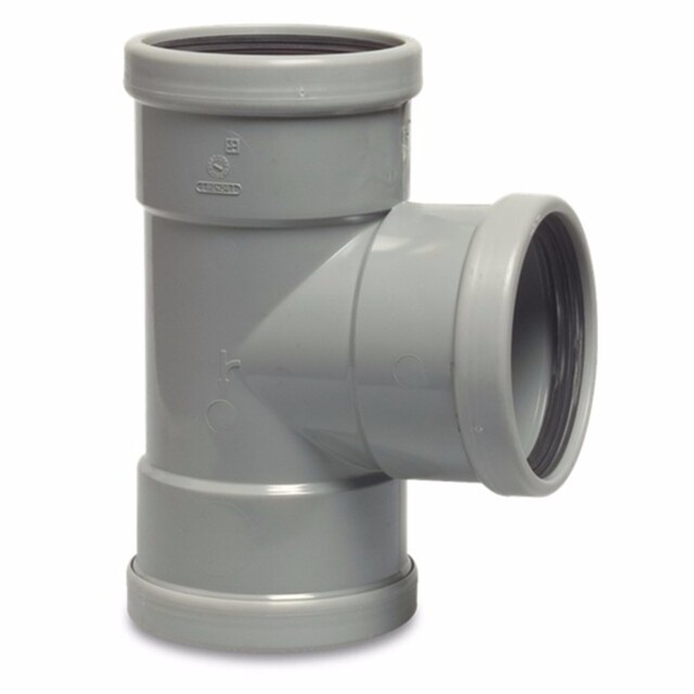 Product image 1 of PVC-U T-stuk 87° - 160 mm, manchet, SN4 KOMO/BENOR