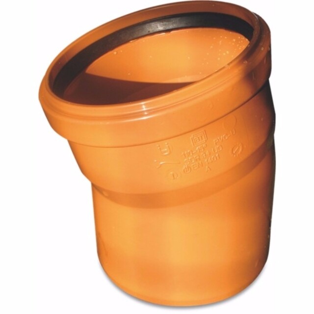 Product image 1 of Bocht 15° PVC-U 315 mm  SN4 manchet x spie roodbruin