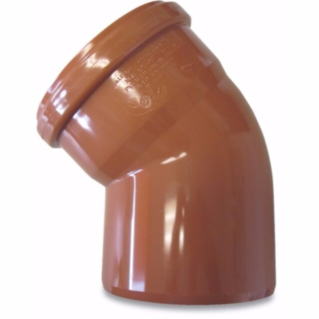 Product image 1 of Bocht 45° PVC-U 400 mm  SN4 manchet x spie roodbruin