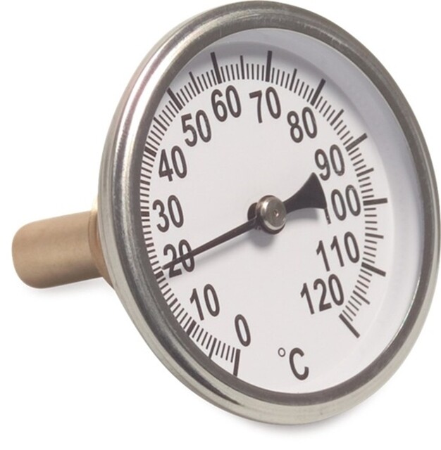 Product image 1 of Bimetaal wijzerthermometer 63 mm 1/2 inch buitendraad