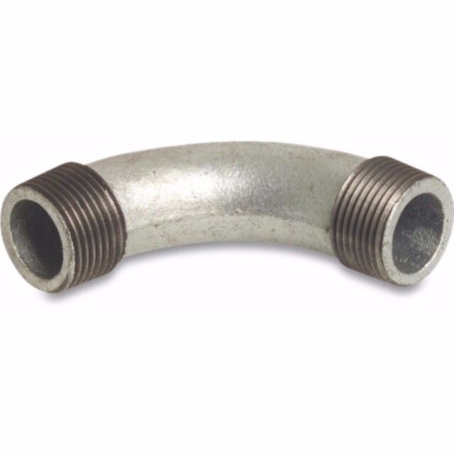 Product image 1 of Mega Nr. 3 Bocht 90° gietijzer verzinkt 1/2 inch buitendraad