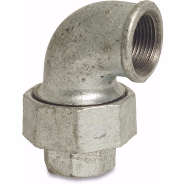 Product image 1 of Mega Nr. 96 Knie koppeling 90° gietijzer verzinkt 2 1/2 inch binnendraad type conisch