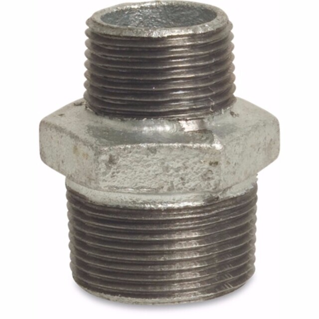 Product image 1 of Dubbele verloopnippel gegalvaniseerd 1 inch x 1/2 inch