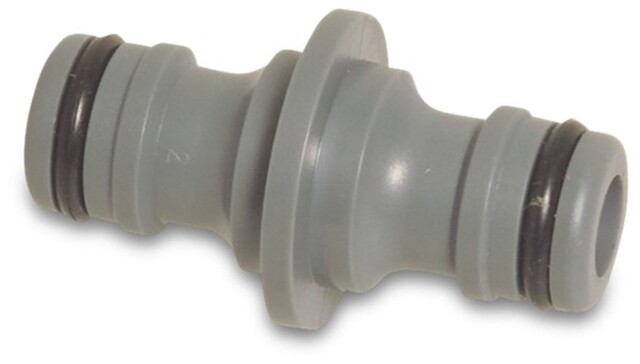 Product image 1 of Hydro-Fit 2-weg slangkoppeling PVC-U mannelijk klik grijs