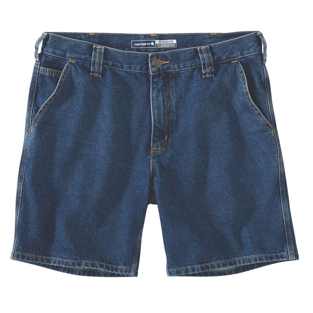 Product image 1 of Carhartt Heren Kort Werkbroek Ruime Pasvorm Blauw - Maat 38