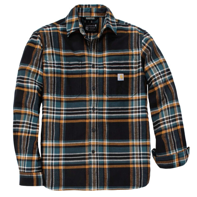 Product image 1 of Carhartt Flannel Long-sleeve Plaid Shirt Black M