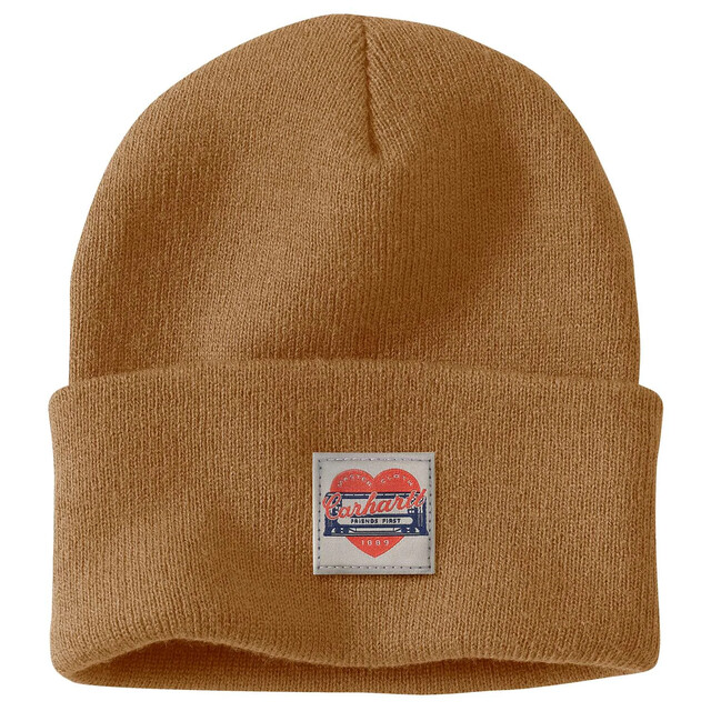 Product image 1 of Carhartt Ah7409 W Knt Hrt Ptch Beanie Carhartt Bruin Os