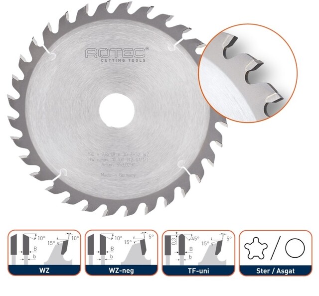 Product image 1 of ROTEC Hm Zaagblad Voor Handmachines, Ø130x2,6X20 Z=24 Wz - p/st