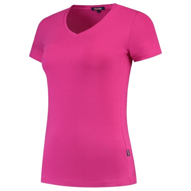 Product image 1 of Tricorp Dames T-Shirt Casual 101008 190gr Slim Fit V-Hals Fuchsia Maat M