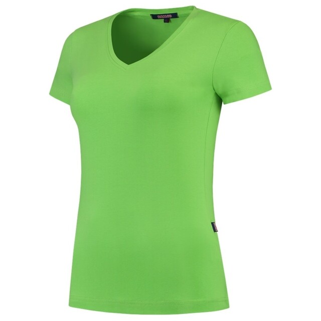 Product image 1 of Tricorp Dames T-Shirt Casual 101008 190gr Slim Fit V-Hals Lime Maat 3XL