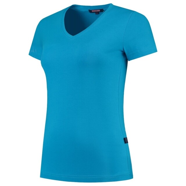 Product image 1 of Tricorp Dames T-Shirt Casual 101008 190gr Slim Fit V-Hals Turquoise Maat XS