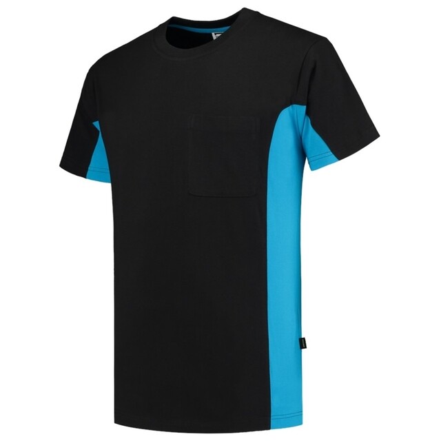 Product image 1 of Tricorp T-Shirt Workwear 102002 190gr Zwart/Turquoise Maat 2XL