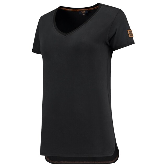Product image 1 of Tricorp Dames T-Shirt Premium 104006 180gr Slim Fit V-Hals Zwart Maat XL