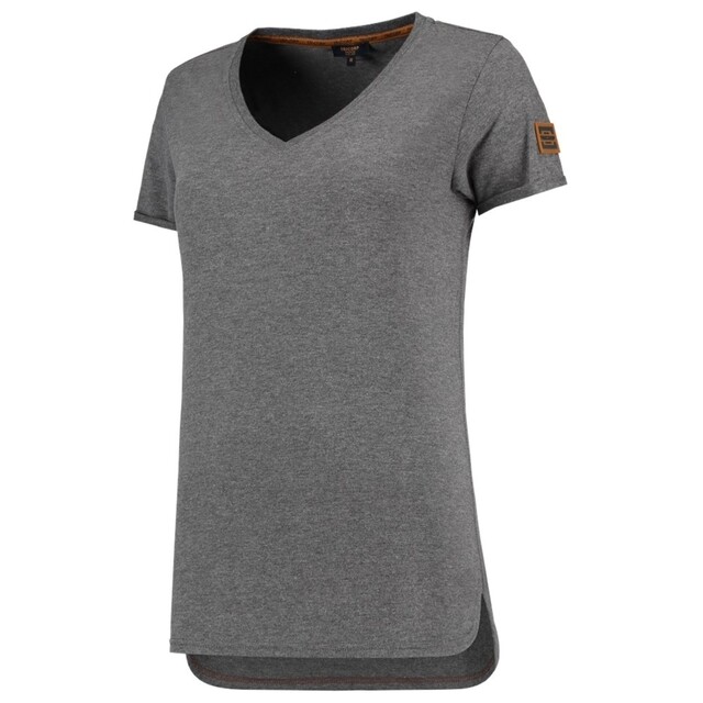 Product image 1 of Tricorp Dames T-Shirt Premium 104006 180gr Slim Fit V-Hals Stonemel Maat XL